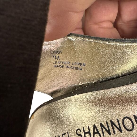 MICHAEL SHANNON Olive Green Suede Peep Toe Ankle Strap Platform Heels Pumps - Picture 8 of 11